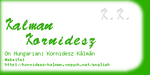 kalman kornidesz business card