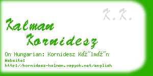 kalman kornidesz business card